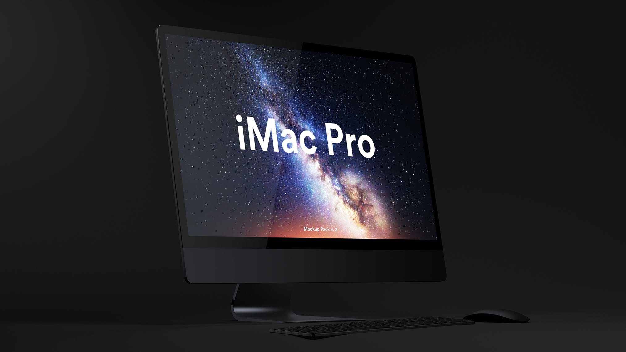 酷黑背景iMac Pro一体机电脑样机模板 Dark iMac Pro Mockup插图(9)