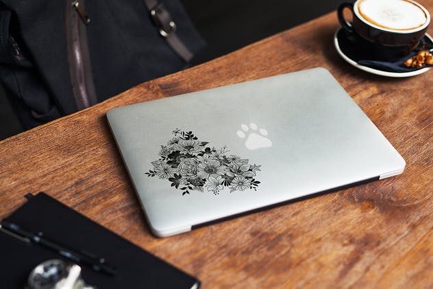 Macbook A面定制外观样机模板 MacBook Skin Mock-Up插图(6)