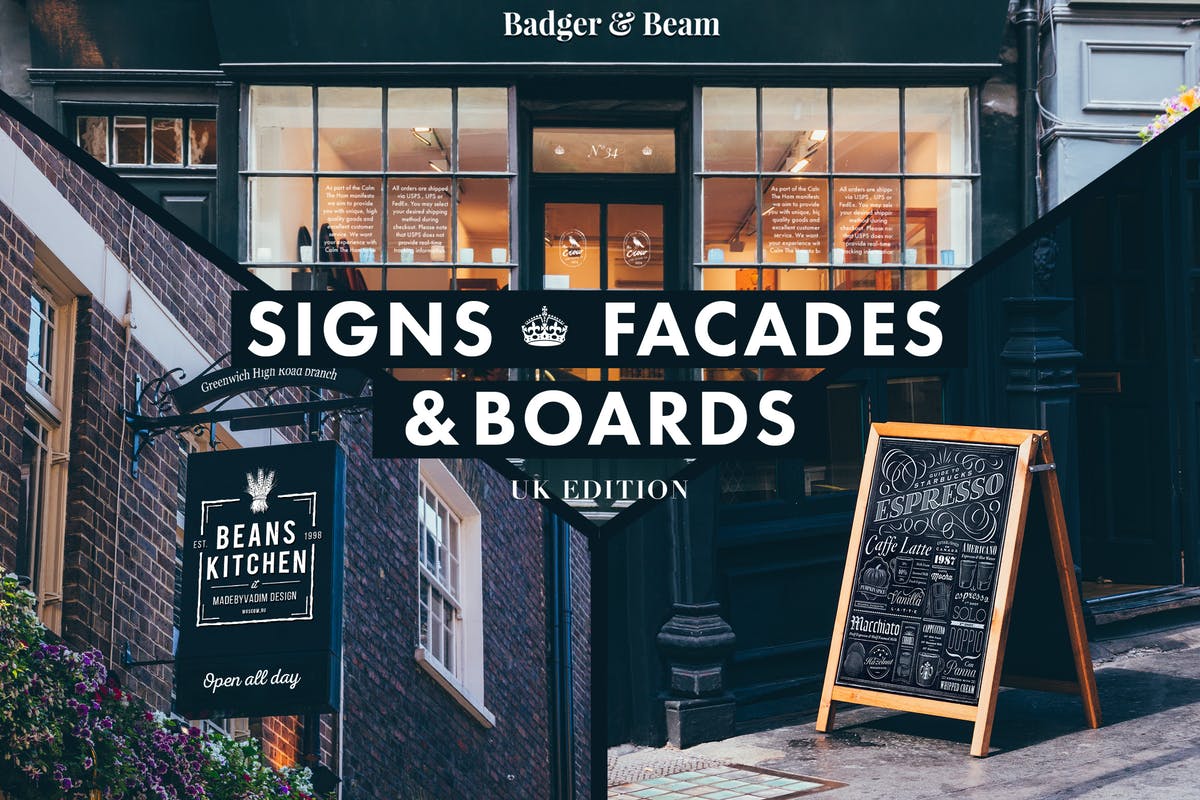 英国街头店招样机模板 Signs & Facades Mockups (UK edition)插图