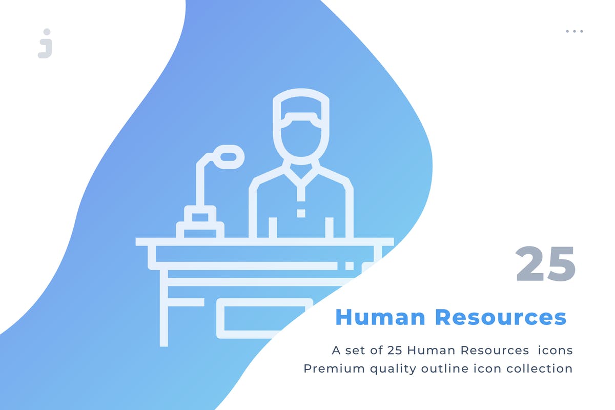 25枚人力资源线条图标素材 25 Human Resources icon set插图