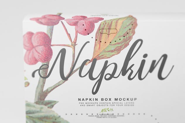餐巾纸盒包装样机 Napkin Box Mockup插图(7)