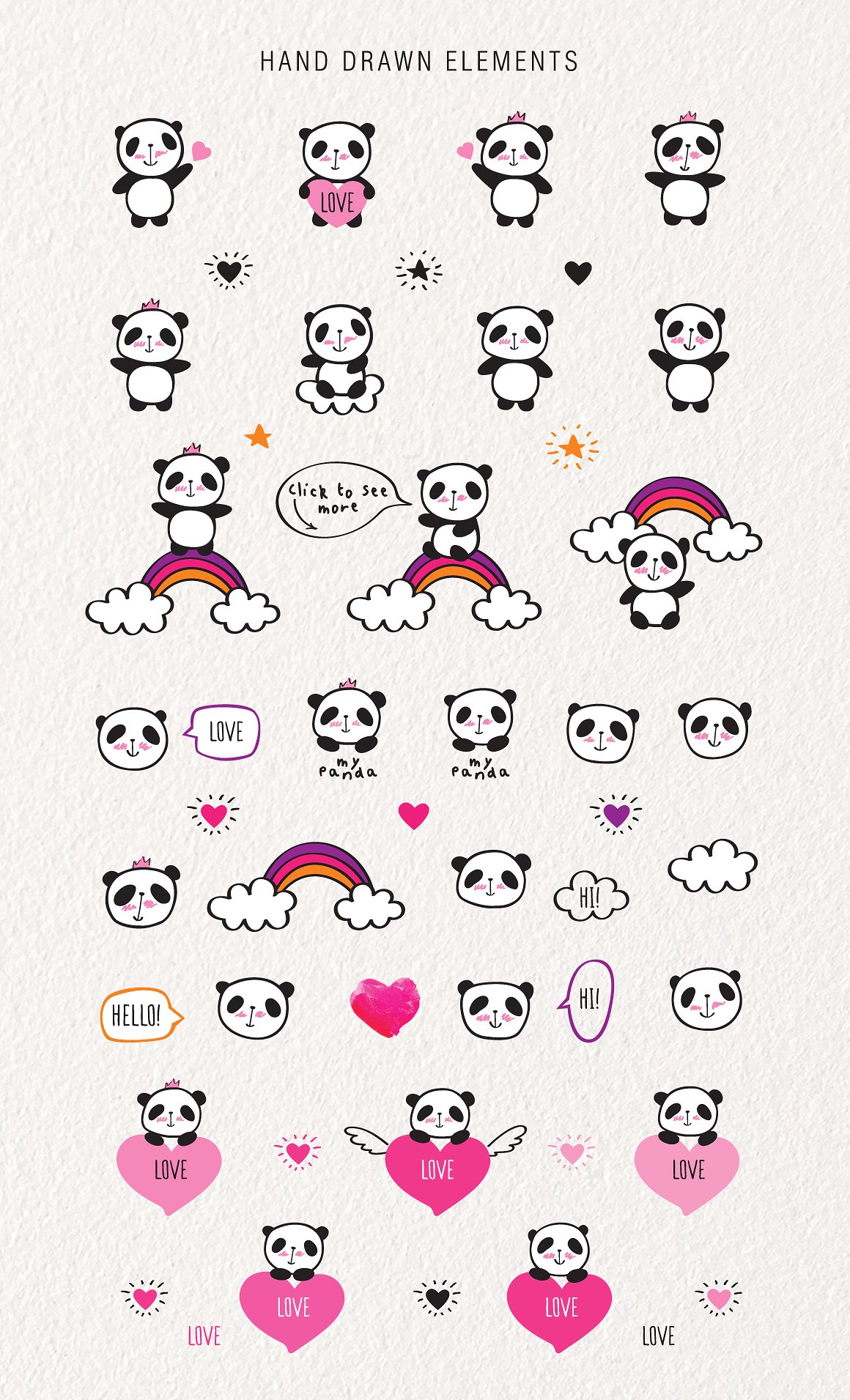 可爱的熊猫无缝背景纹理下载[png,eps]插图(3)