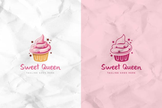 甜点雪糕品牌Logo模板 Sweet Queen Logo Template插图(2)