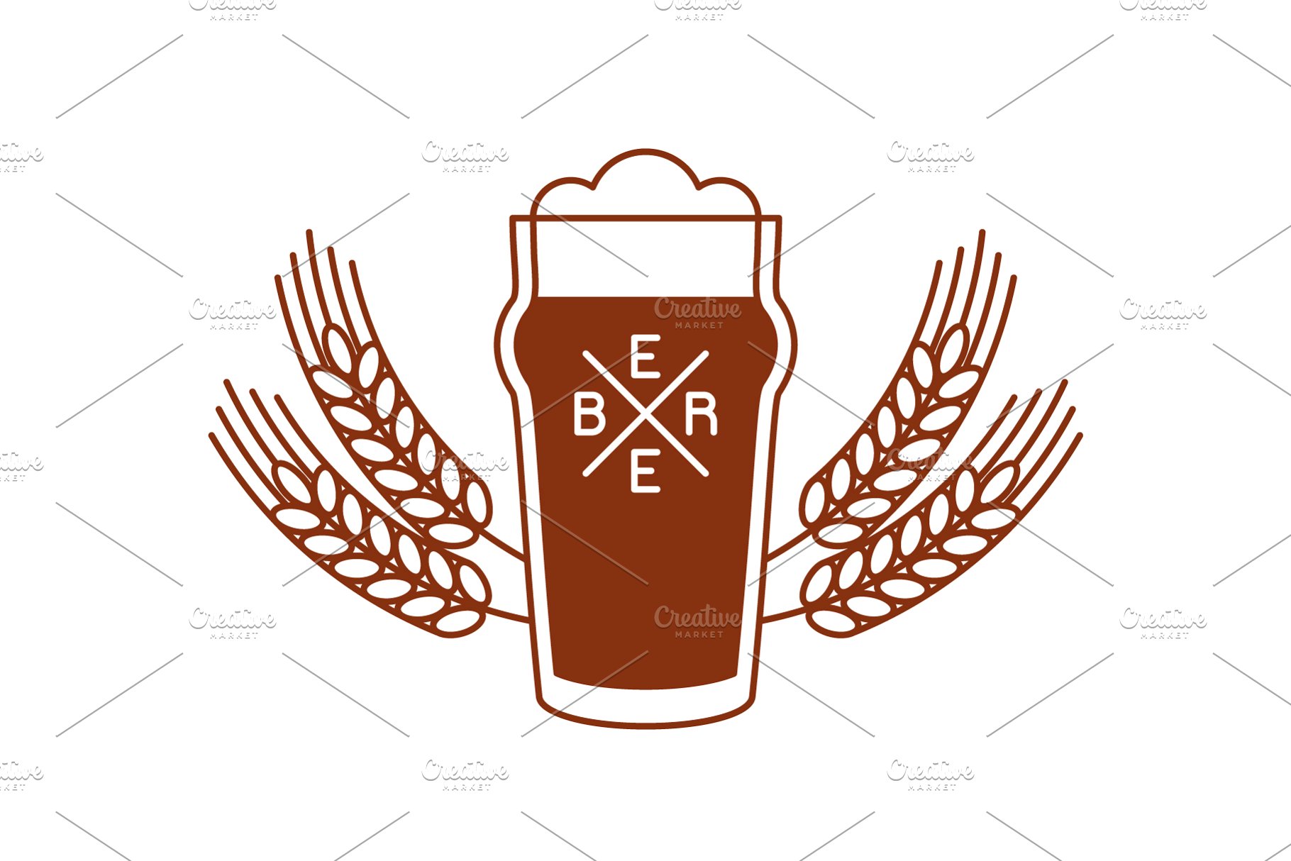 啤酒主题素材（杯子、图标&Logo） Beer glasses, icons and logos插图(2)