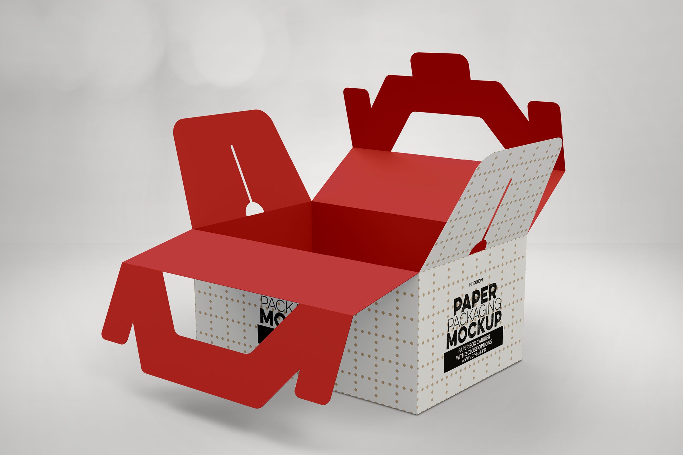 产品包装纸箱设计效果图样机 Paper Carrier with 2 Closure Options插图(3)