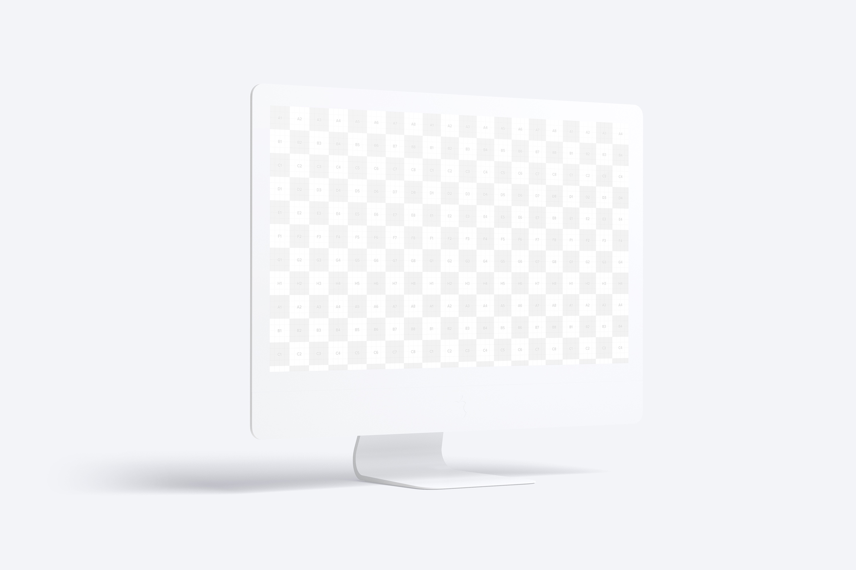 27寸苹果一体机iMac屏幕界面设计左视图样机 Clay iMac 27” Mockup, Left View插图