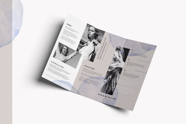 三折页时尚品牌宣传册PSD模板 Trifold fashion brochure插图(4)