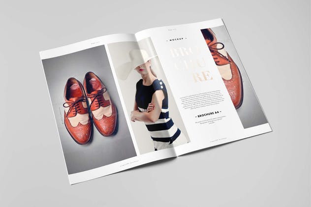 A4规格时尚杂志宣传册样机v2 A4 Brochure Mock-up 2插图(2)