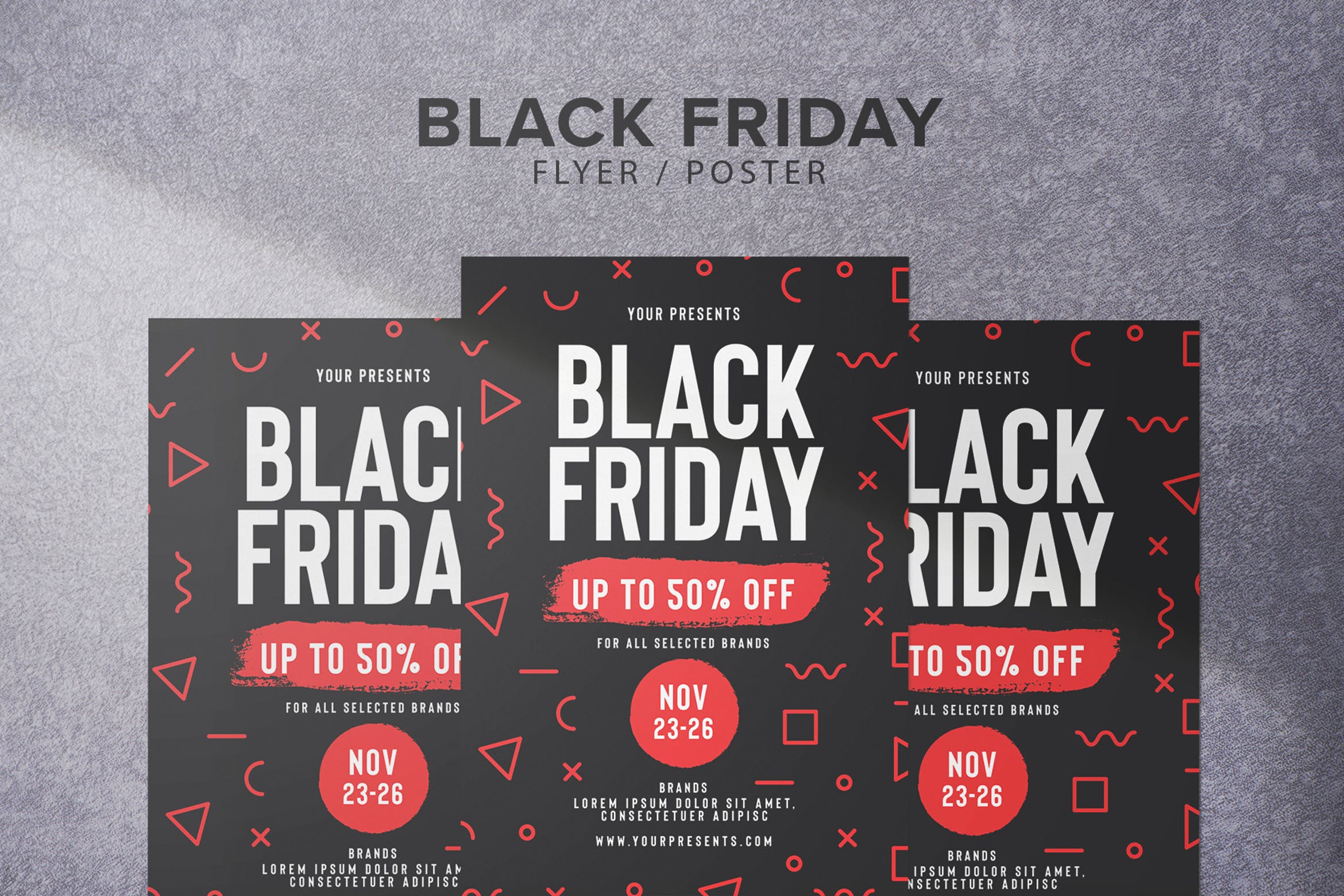 黑色星期五超低折扣活动海报传单设计模板 Black Friday Flyer插图
