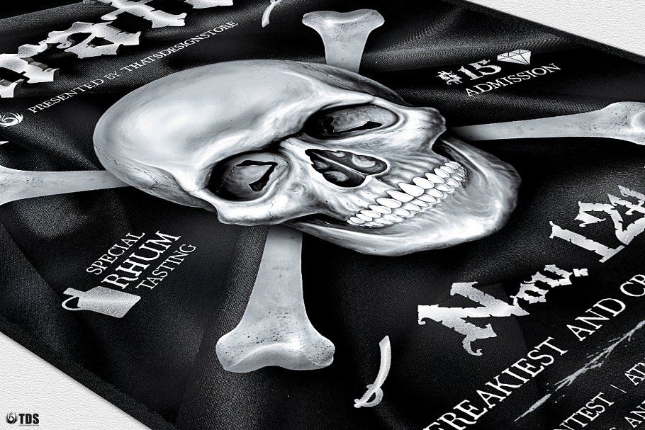 海盗主题派对传单PSD模板 Pirates Party Flyer PSD插图(5)