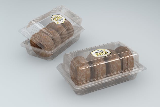 一次性食品塑料包装盒样机Vol.6 Fast Food Boxes Vol.6: Take Out Packaging Mockups插图(2)