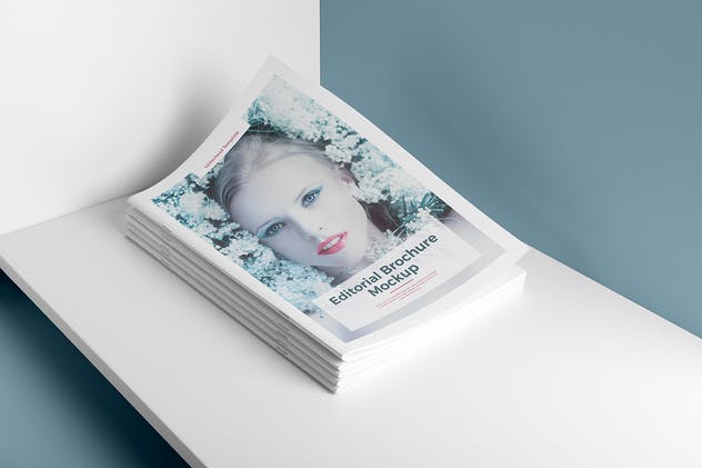 时尚人物杂志宣传册样机模板v3 Portrait Brochure Mockup Vol. 3插图(1)