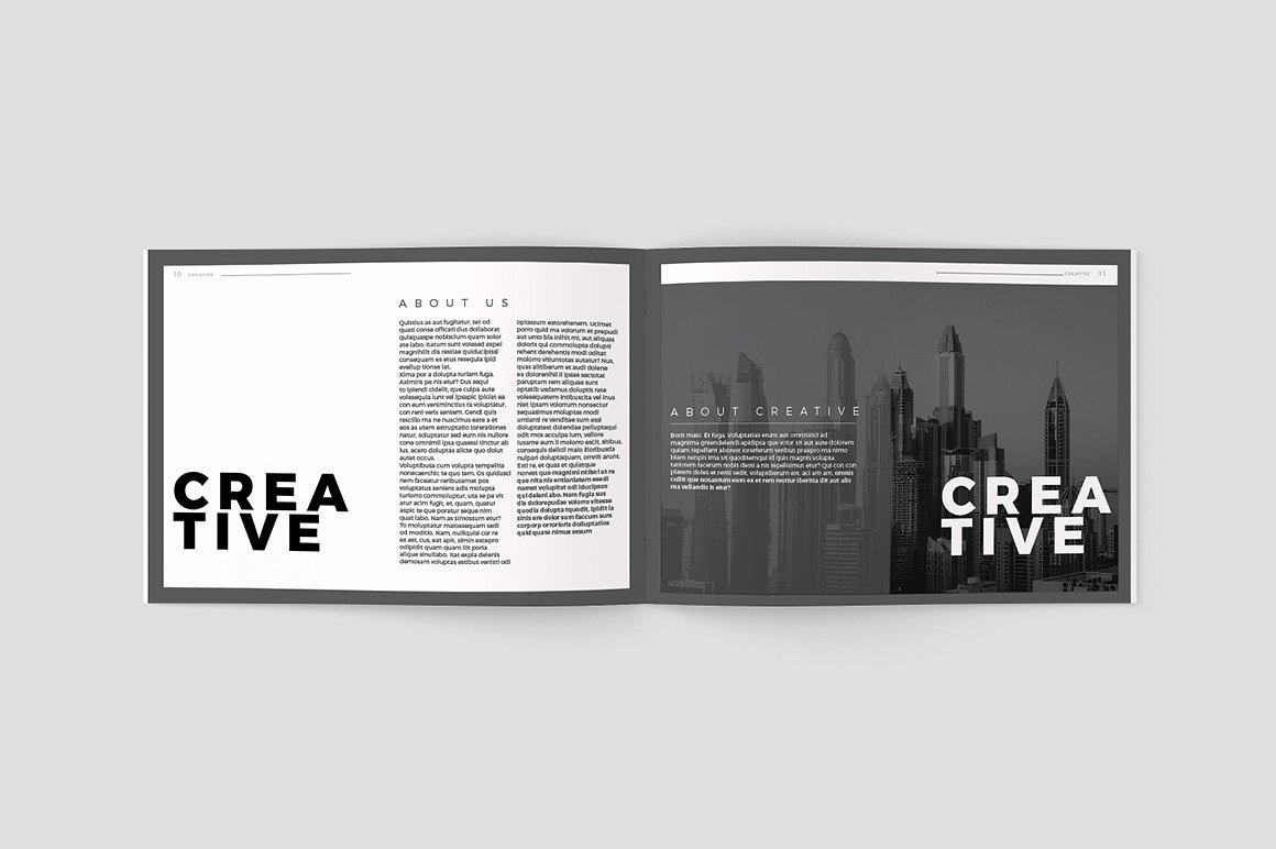 创意极简的黑白色调杂志手册模板下载[indd]插图(5)