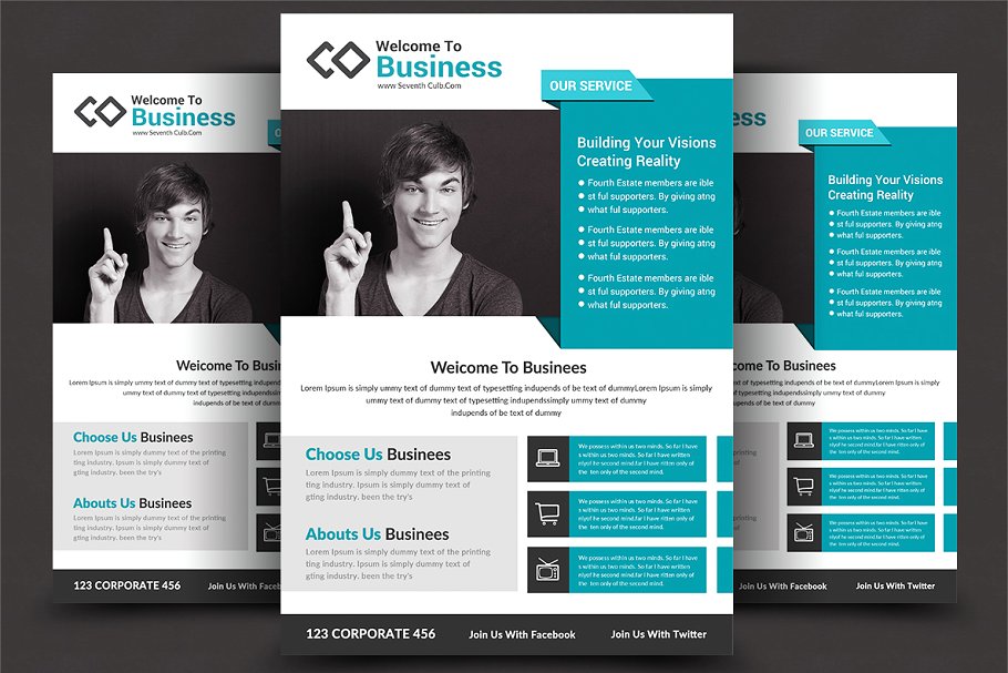 企业商务传单模板合集（8） (8) Business Flyer Bundle插图(8)