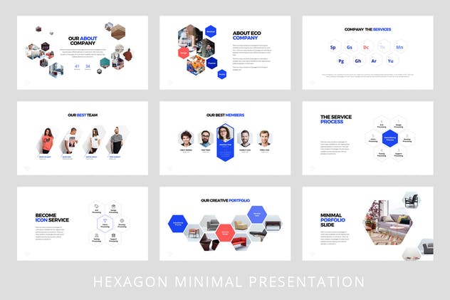 超高品质创业公司路演/项目投标PPT幻灯片模板 Hexagon – Powerpoint Template插图(2)