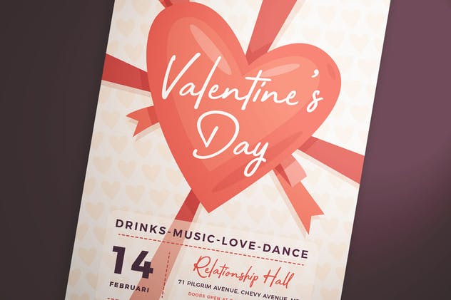 情人节主题节日海报设计模板 Valentine’s Day Flyer Vol. 01插图(2)