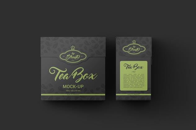 茶叶品牌纸盒包装外观设计样机模板 Tea Box Mock-Up插图(8)