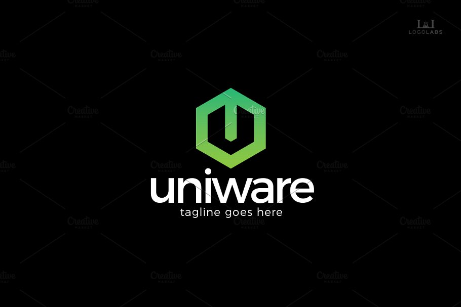 创意字母Logo模板系列之字母U Uniware – Letter U Logo插图(1)