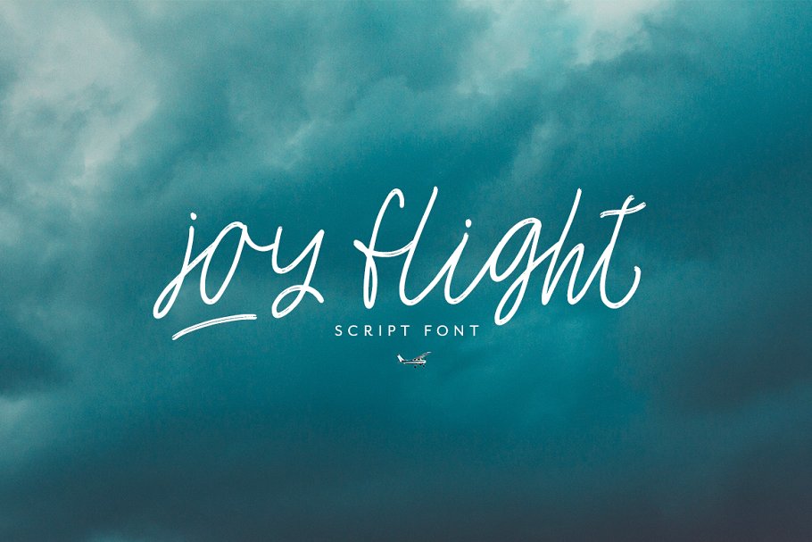 豪迈流畅钢笔英文书法字体下载 Joy Flight Script Font插图
