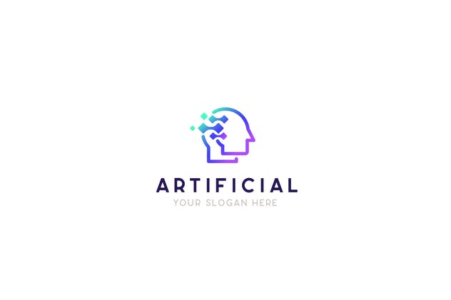 人工智能技术公司Logo设计模板 Human Artificial Intelligence Technology Logo插图(2)