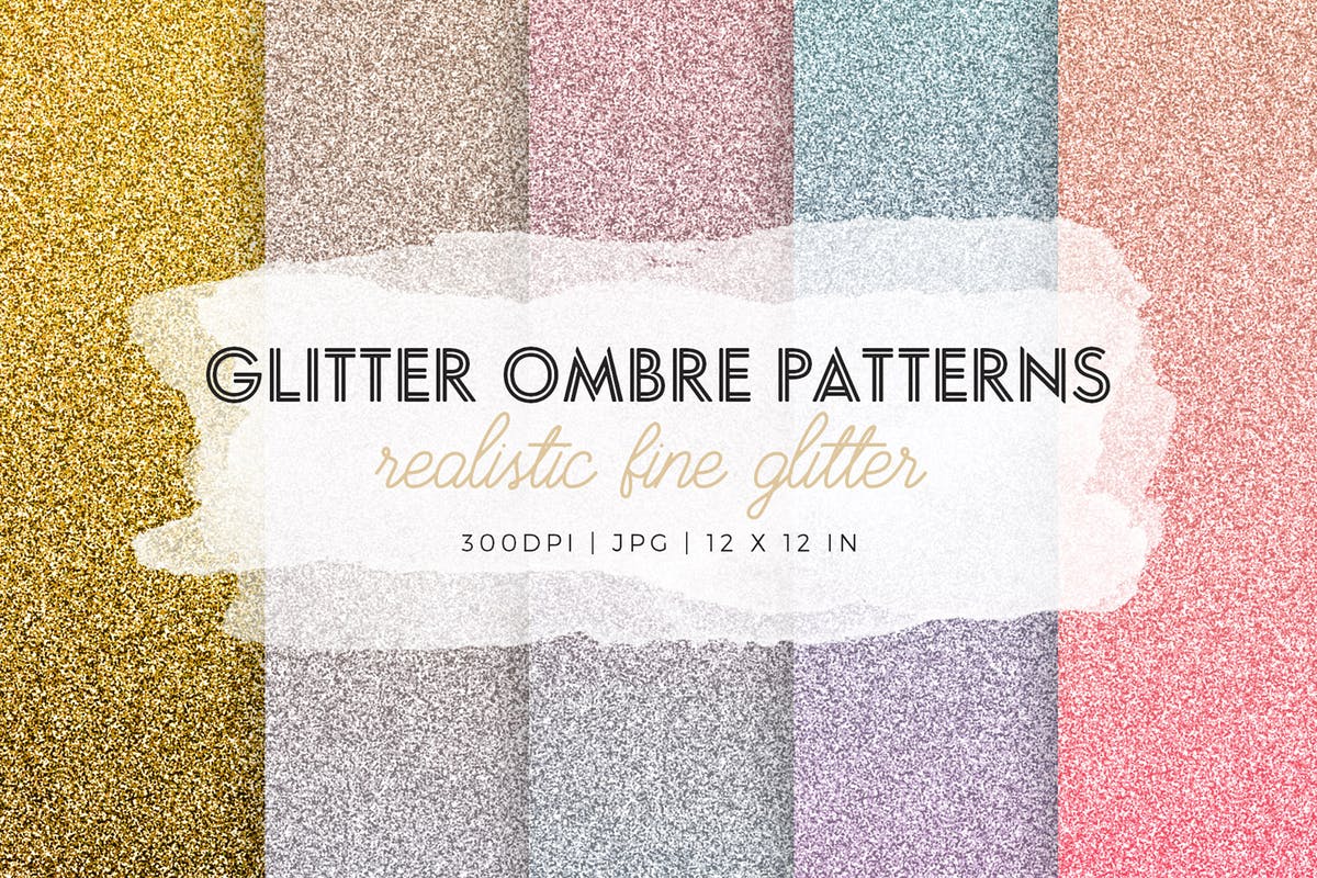 闪粉金粉材质纹理素材 Glitter Ombre Patterns插图