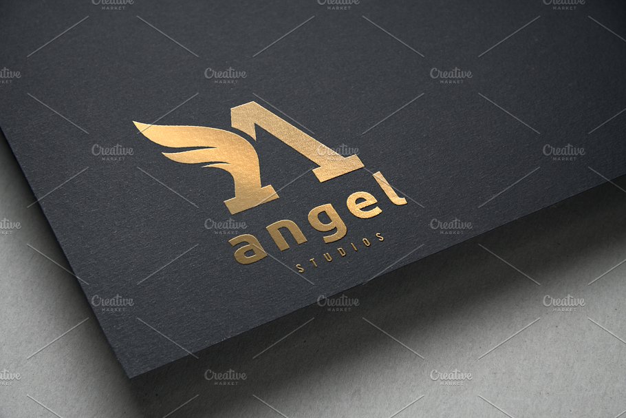 创意字母Logo模板系列之字母A Angel Logo Letter A logo template插图(1)