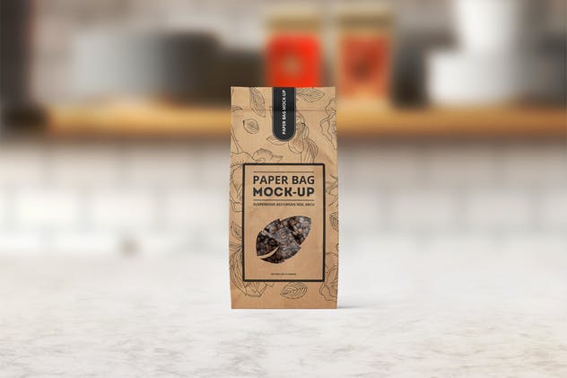 面包/咖啡豆牛皮纸袋包装样机模板 Paper Bag Mock-up插图(3)