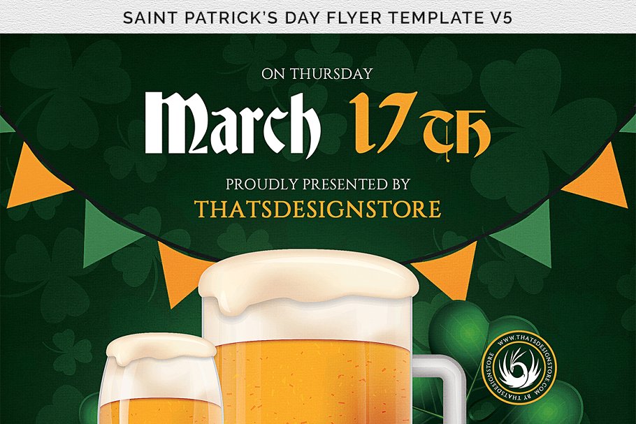 圣帕特里克啤酒节传单PSD模板V.5 Saint Patricks Day Flyer PSD V5插图(6)