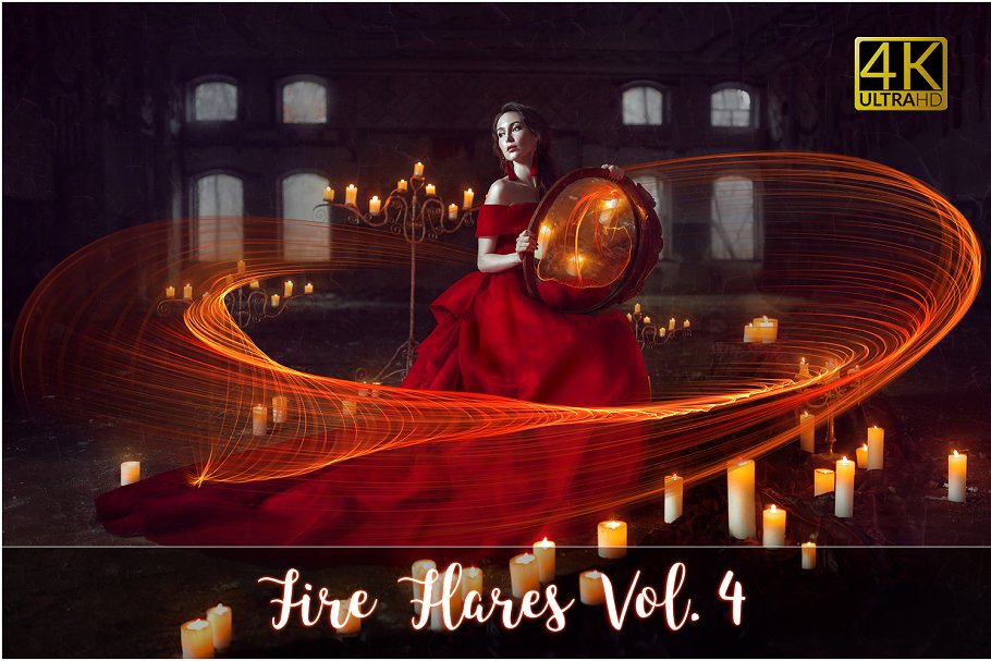 4K分辨率火焰耀斑叠层背景 4K Fire Flares Overlays Vol. 4插图