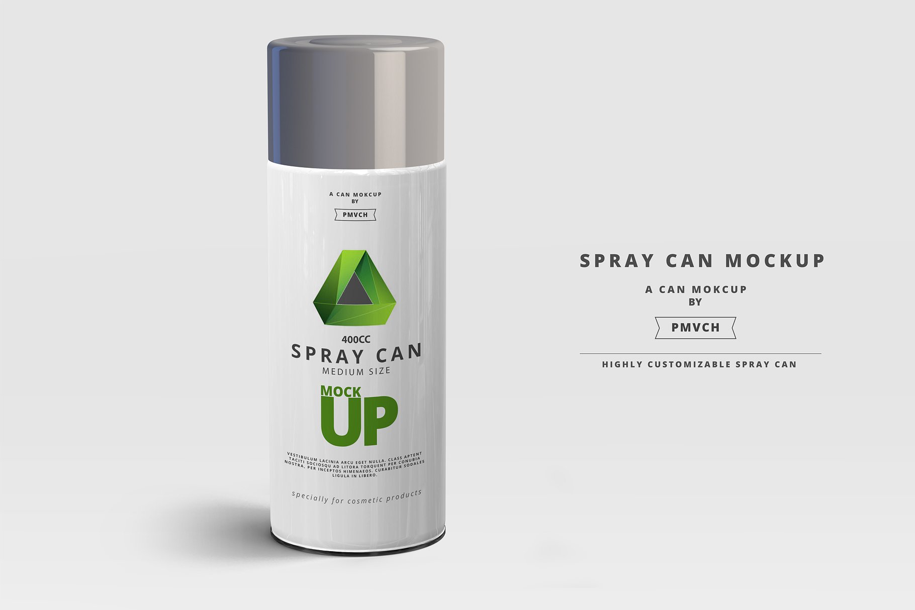 中等尺寸的喷雾罐展示样机 Spray Can Mockup – Medium Size [psd]插图