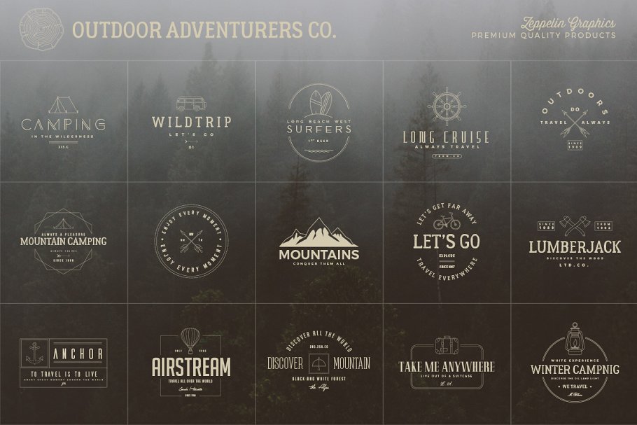 150个户外旅游探险主题Logo模板 150 Outdoor Adventurers Logos插图(5)