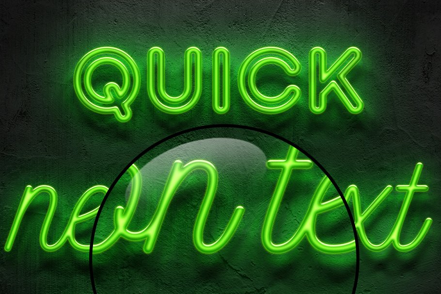 绿色逼真霓虹灯风格字体PS图层样式 Neon text effect插图(2)
