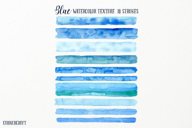 蓝色海洋水彩纹理素材 Watercolor Texture Blue插图(2)