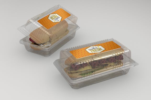 一次性食品塑料包装盒样机Vol.6 Fast Food Boxes Vol.6: Take Out Packaging Mockups插图(12)