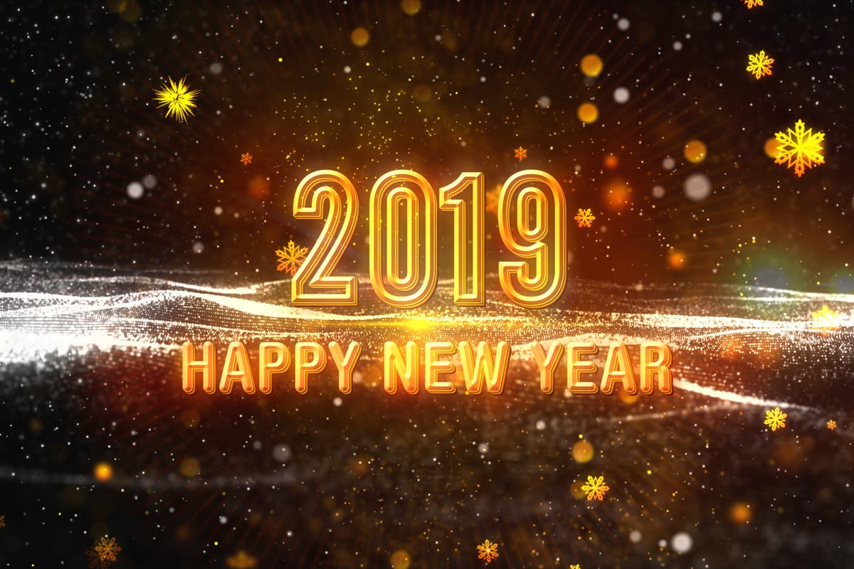 2019年新年星光熠熠年会海报设计模板v2 Happy New Year 2019 V2插图