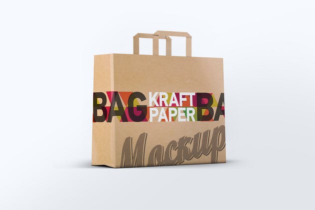 牛皮纸购物袋样机模板 Kraft Paper Bag Mock-Up插图(5)