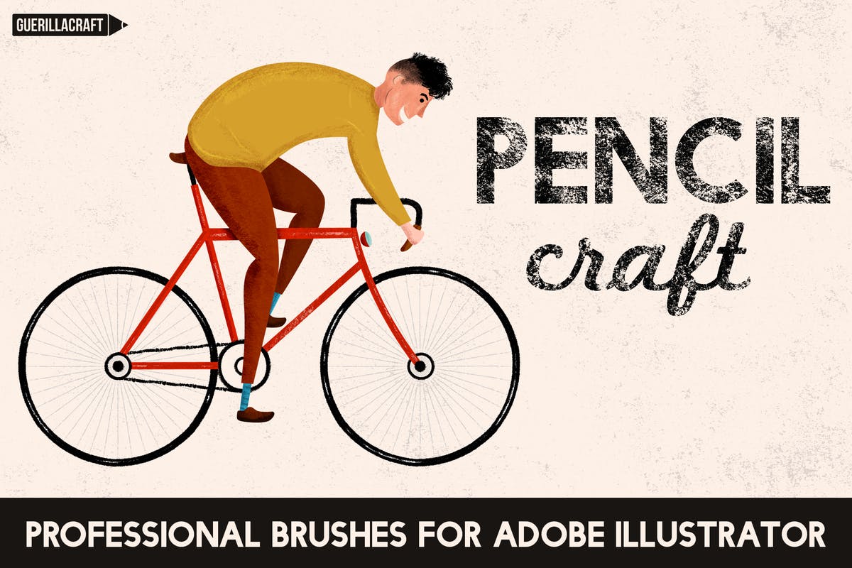 铅笔数码绘画AI画笔笔刷 Pencilcraft Brushes for Adobe Illustrator插图