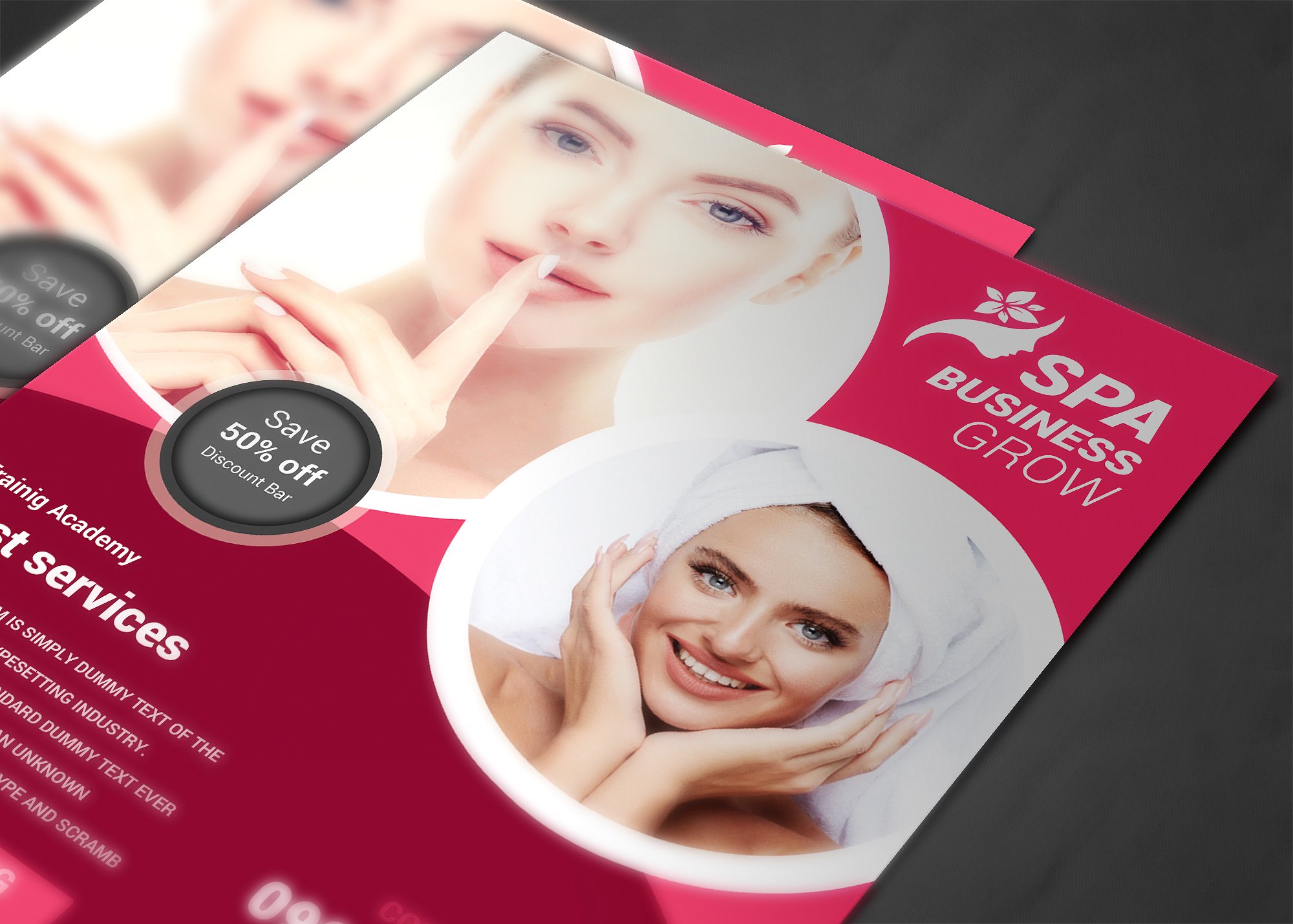 美容护肤品牌宣传海报模板 SPA Beauty Flyer Template插图(3)