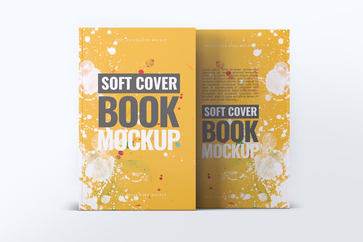 软封图书封面封底设计图样机模板 Soft Cover Book Mock-Up插图(8)