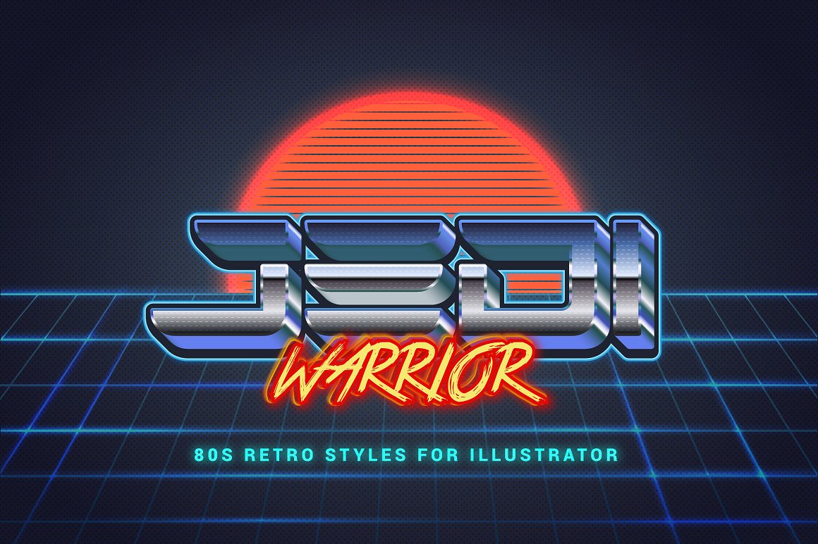 80年代复古文本图层样式 80s Retro Illustrator Styles插图(10)