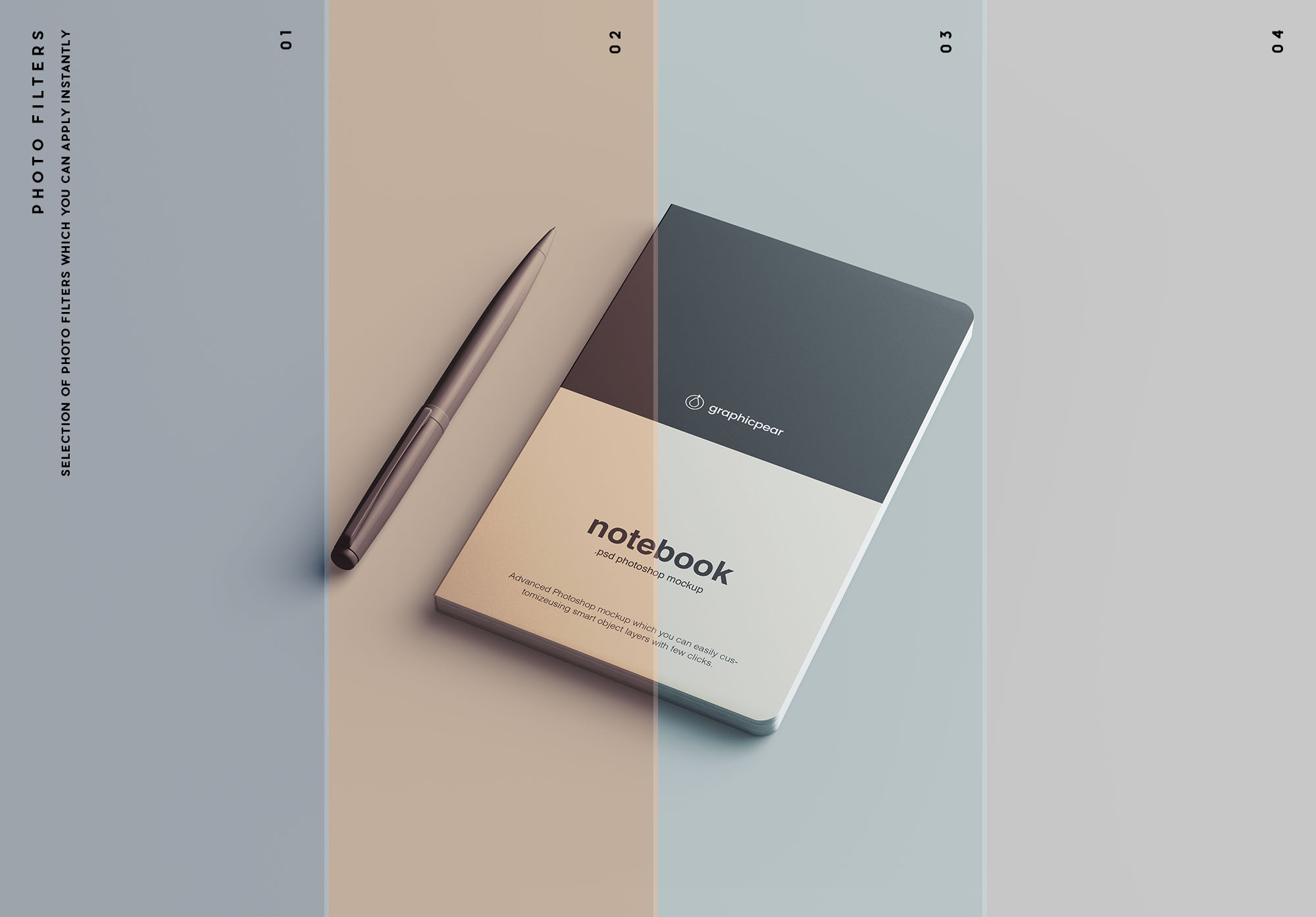 高级记事本封面设计效果图样机素材 Advanced Notebook Mockup插图(9)