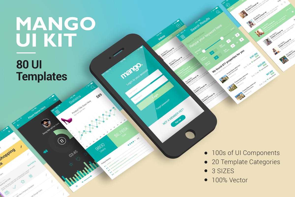 电子商务/行程安排 APP UI 套件 Mango UI Kit插图