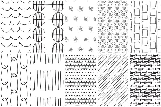 简约手绘线条包装设计印花素材 Simple Line Handdrawn Patterns插图(5)