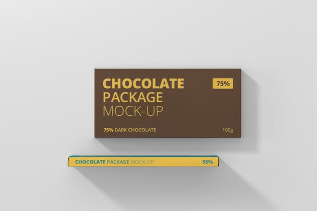 扁平长方形巧克力包装样机 Chocolate Packaging Mockup插图(4)
