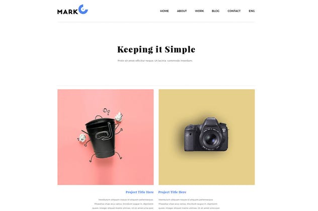 创意设计作品展示设计师网站设计PSD模板 MarkO插图(2)