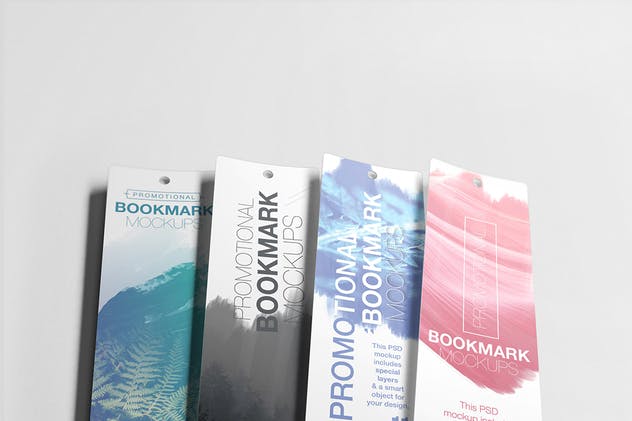 促销广告书签样机模板 Promotional Bookmark Mockup插图(2)