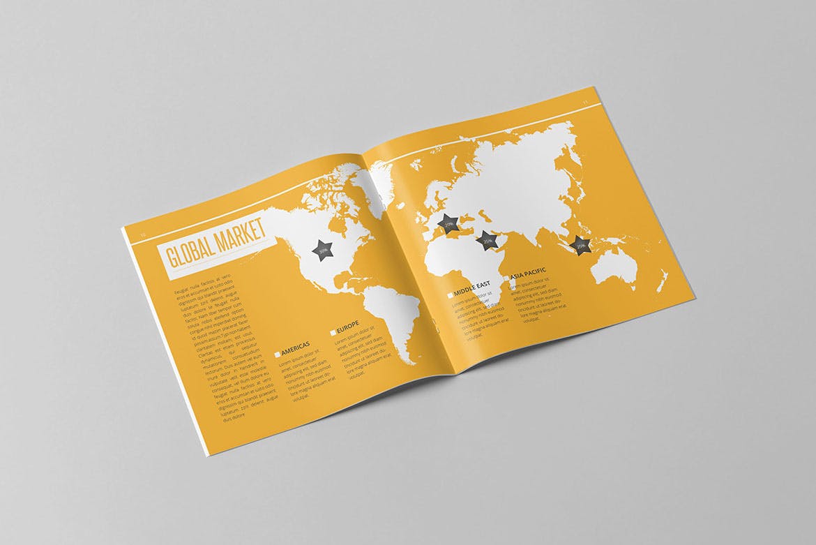 多用途商务公司方形企业画册设计模板 Multipurpose Business Square Brochure插图(6)
