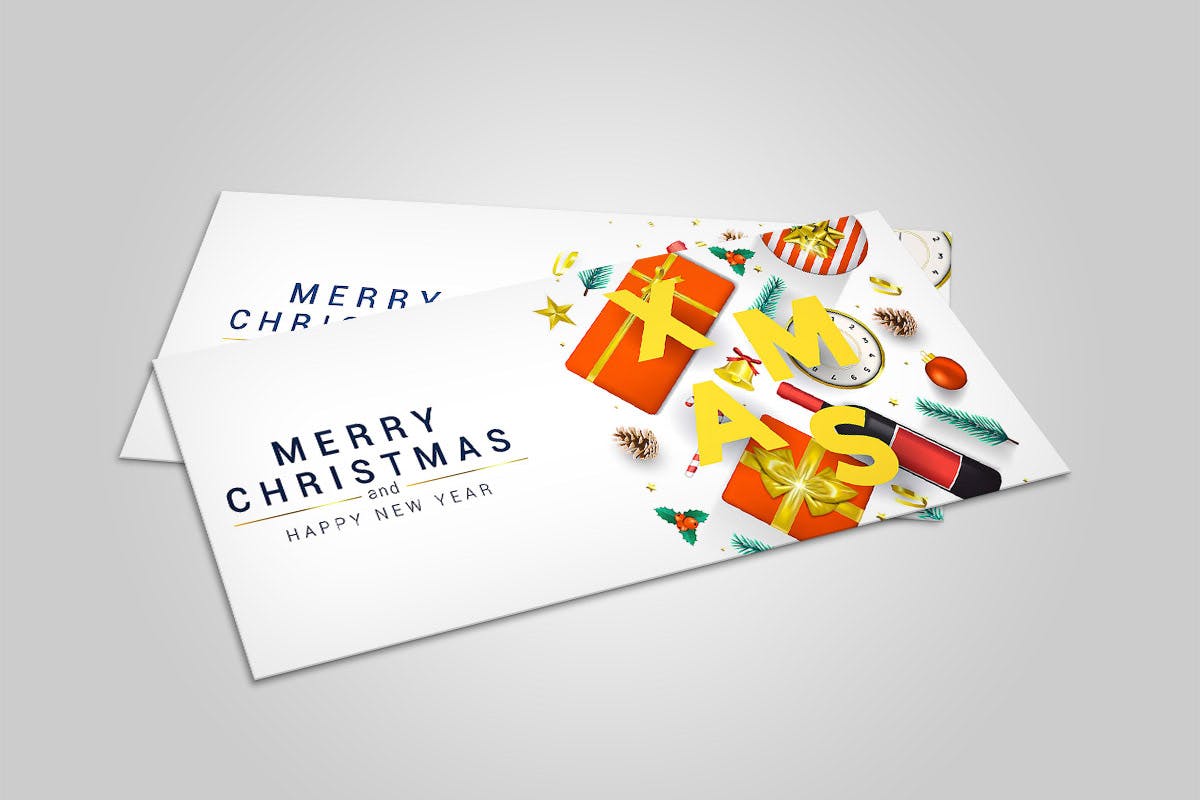 圣诞节&新年祝福主题贺卡设计模板v3 Merry Christmas and Happy New Year greeting cards插图(4)