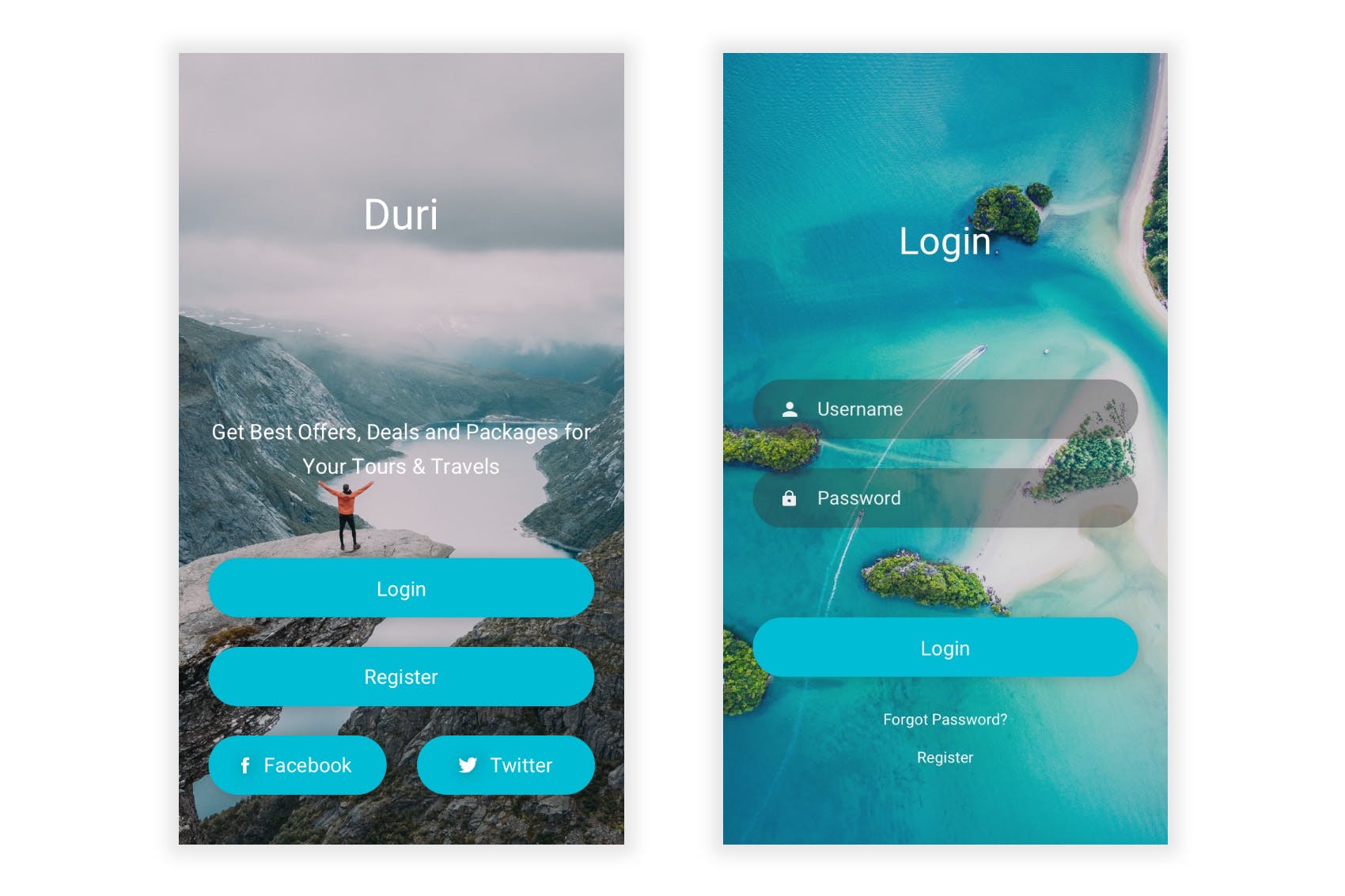 旅行＆机票在线预订APP应用UI设计Sketch模板 Duri – Travel & Flight Booking Figma UI Kit插图(1)