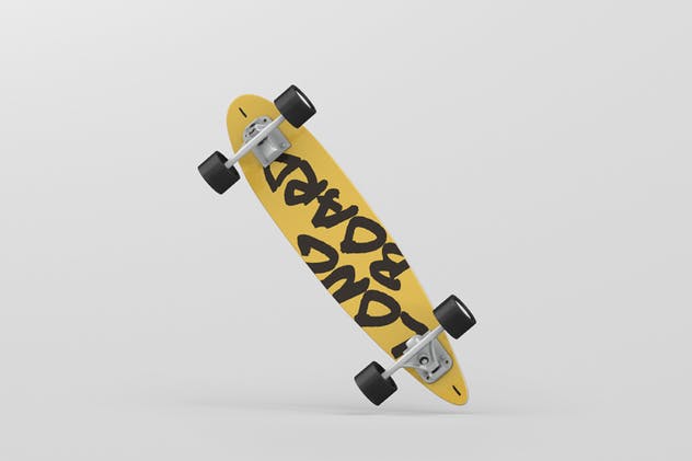 长滑板手绘图案设计样机模板 Skateboard Longboard Mockup插图(8)
